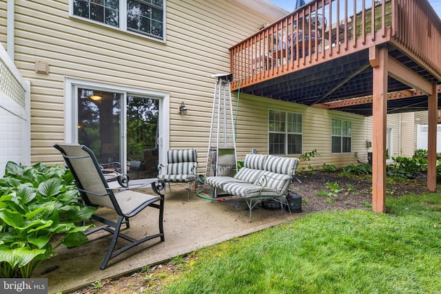 324 Winners Cir Unit 324, Red Lion, PA 17356 - view of patio / terrace featuring a wooden deck and an outdoor living space