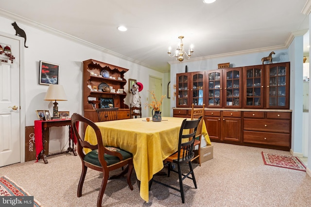324 Winners Cir Unit 324, Red Lion, PA 17356 - dining space with a chandelier, light carpet, ornamental molding, and recessed lighting