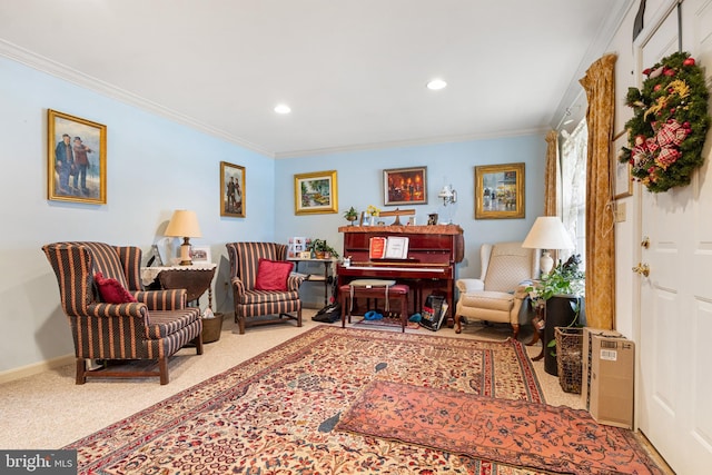 324 Winners Cir Unit 324, Red Lion, PA 17356 - living area featuring ornamental molding, carpet flooring, and recessed lighting
