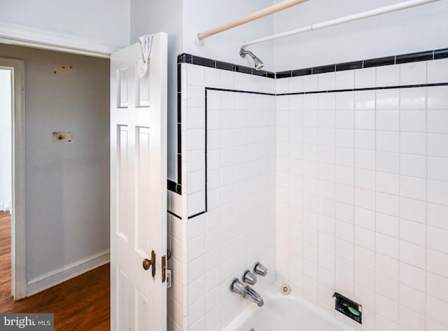 455 Lebaum St SE, Washington, DC 20032 - full bathroom featuring  shower combination and wood finished floors
