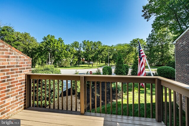 30 Scott Ct, Chesterbrook, PA 19087 - wooden terrace featuring view of scattered trees and a yard