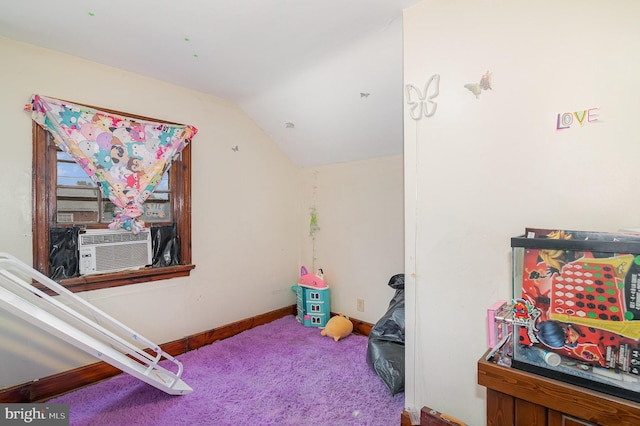 2941 N 6th St, Harrisburg, PA 17110 - game room featuring carpet flooring, lofted ceiling, and cooling unit