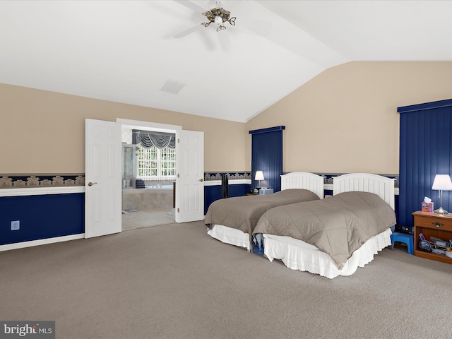 1509 Winfields Ln, Gambrills, MD 21054 - carpeted bedroom with lofted ceiling and ceiling fan