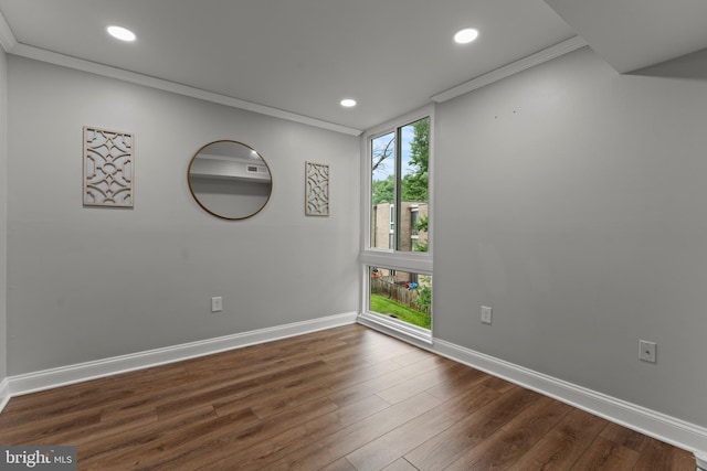 8677 Greenbelt Rd Unit 201, Greenbelt, MD 20770 - unfurnished room featuring crown molding, recessed lighting, and dark wood finished floors