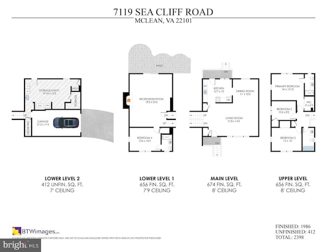 7119 Sea Cliff Rd, Mclean, VA 22101 - view of floor plan / room layout
