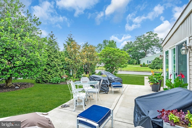 19 Warwick Way, Southampton, NJ 08088 - view of patio featuring grilling area and outdoor dining area
