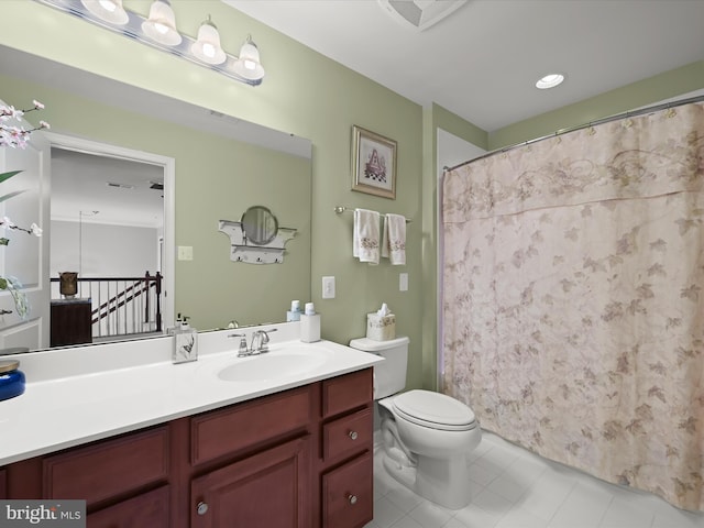 5910 Constance Way, New Market, MD 21774 - bathroom with vanity, tile patterned flooring, and curtained shower