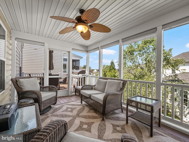 5910 Constance Way, New Market, MD 21774 - sunroom / solarium with an outdoor hangout area and ceiling fan