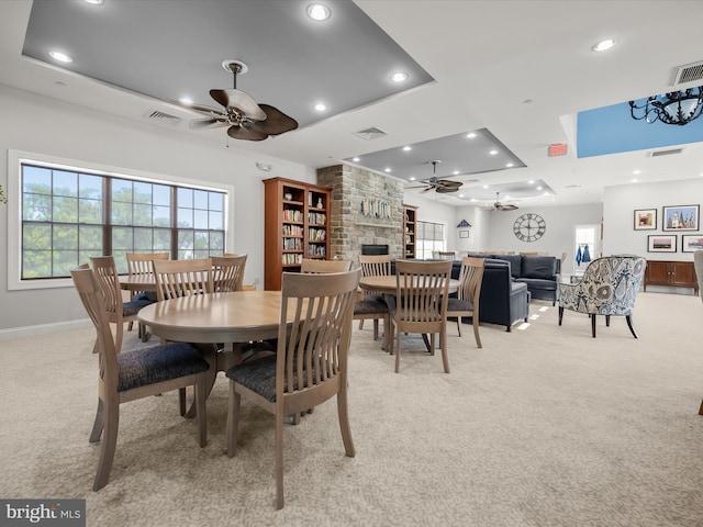 5910 Constance Way, New Market, MD 21774 - dining room with ceiling fan, light carpet, recessed lighting, and plenty of natural light
