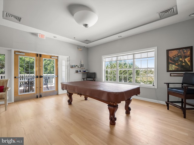 5910 Constance Way, New Market, MD 21774 - game room featuring french doors, pool table, and light wood-style flooring