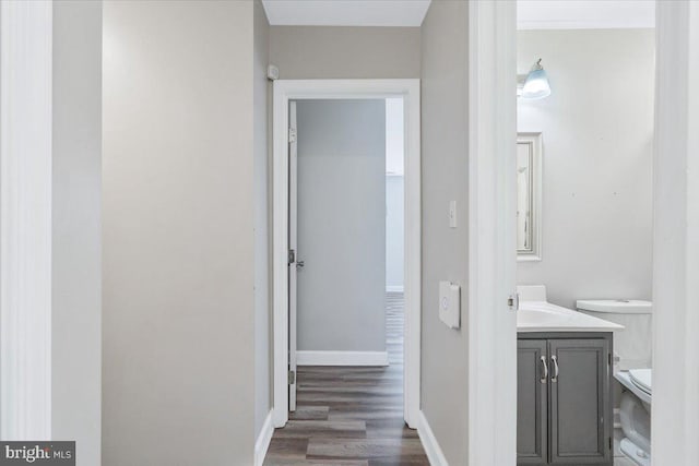 6116 Baldridge Ter, Frederick, MD 21701 - hall with wood finished floors and baseboards