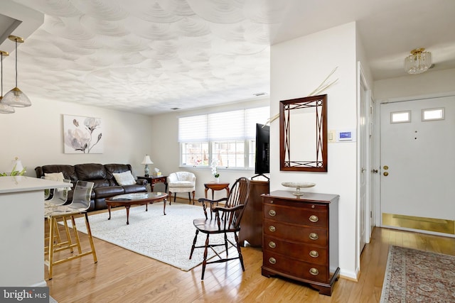 14 Haddonfield Cmns Unit 14, Haddonfield, NJ 08033 - living room with light wood-style flooring and a textured ceiling