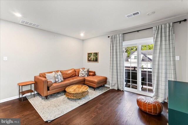 519 S Media Way, Media, PA 19063 - living area with dark wood-type flooring and recessed lighting