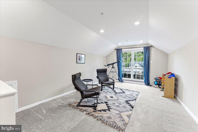 519 S Media Way, Media, PA 19063 - sitting room featuring carpet floors, vaulted ceiling, and recessed lighting