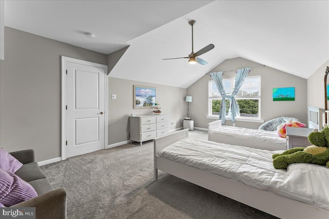 519 S Media Way, Media, PA 19063 - carpeted bedroom featuring vaulted ceiling and a ceiling fan