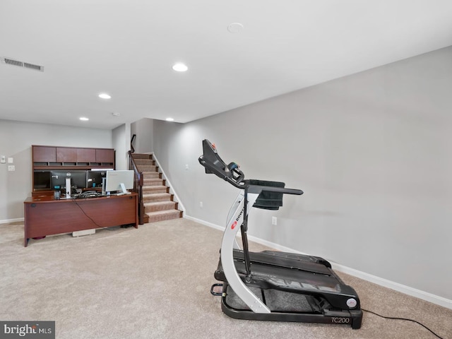 24847 Mason Dale Ter, Chantilly, VA 20152 - workout room with carpet flooring and recessed lighting