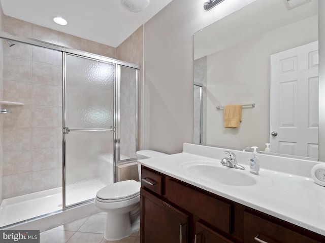 24847 Mason Dale Ter, Chantilly, VA 20152 - bathroom featuring vanity, a stall shower, and tile patterned floors