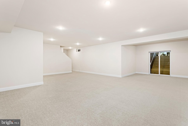 121 Lillian Ct, Fredericksburg, VA 22406 - finished basement featuring light colored carpet and recessed lighting