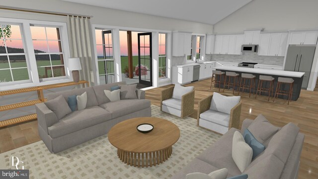 0 William And Mary Ln, Stafford, VA 22554 - living room with light wood-type flooring and lofted ceiling