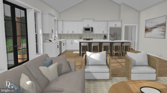 0 William And Mary Ln, Stafford, VA 22554 - living area with baseboards and high vaulted ceiling