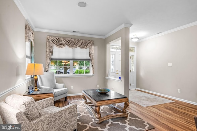 5 Fisher Ct, Sewell, NJ 08080 - living room with crown molding and wood finished floors