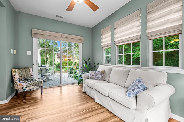 5 Fisher Ct, Sewell, NJ 08080 - living room featuring a ceiling fan and wood finished floors