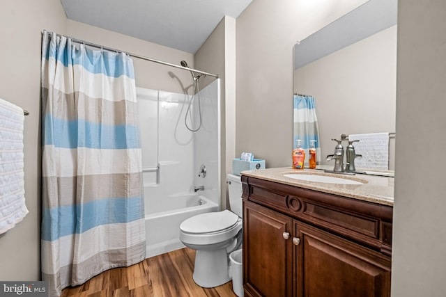 5 Fisher Ct, Sewell, NJ 08080 - full bath featuring wood finished floors, vanity, and shower / bathtub combination with curtain