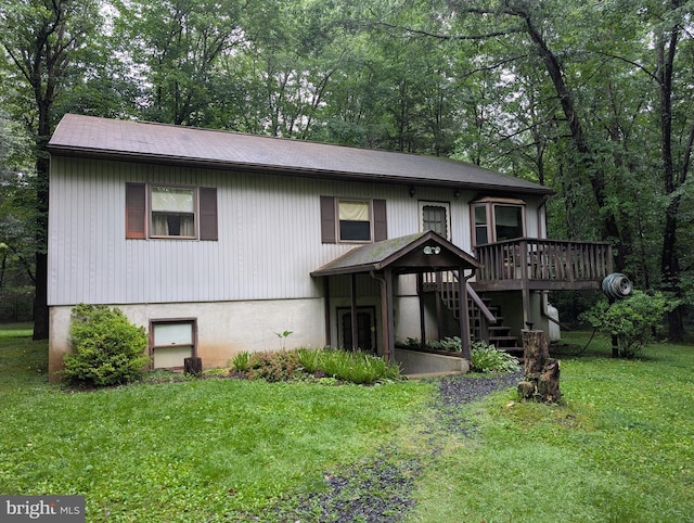 475 Company Farm Rd, Aspers, PA 17304 - view of front of property featuring stairs, a wooden deck, and a front yard