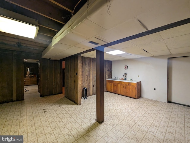 475 Company Farm Rd, Aspers, PA 17304 - finished basement featuring wood walls and a paneled ceiling