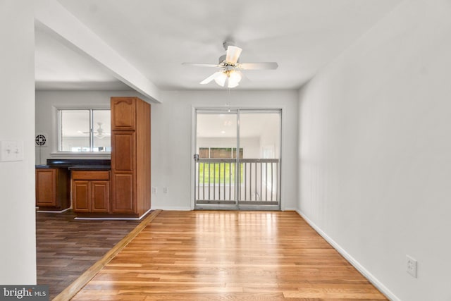 1028 Marleigh Cir, Baltimore, MD 21204 - unfurnished living room with ceiling fan and wood finished floors