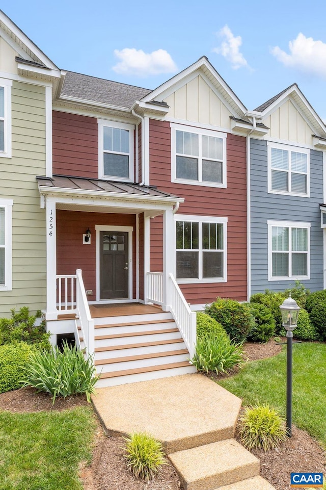 1254 Haden Pl, Crozet, VA 22932 - view of front of house featuring board and batten siding and a standing seam roof