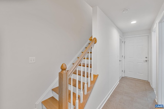 1254 Haden Pl, Crozet, VA 22932 - staircase with tile patterned flooring and recessed lighting
