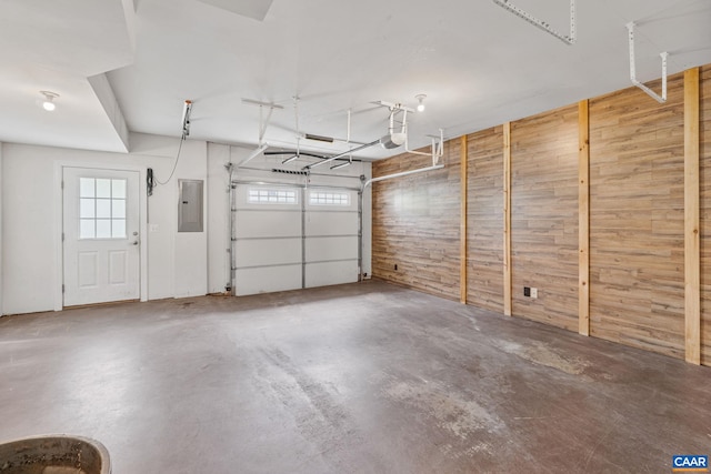 1254 Haden Pl, Crozet, VA 22932 - garage featuring electric panel and wooden walls