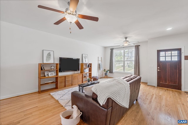 1254 Haden Pl, Crozet, VA 22932 - living room with light wood-style floors and a ceiling fan