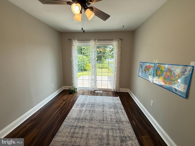 1545 Russett Dr, Warminster, PA 18974 - unfurnished room with dark wood-type flooring and a ceiling fan