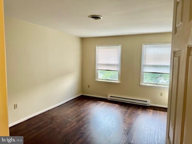 56 W Bishop Ln, Smithsburg, MD 21783 - spare room featuring baseboard heating and dark wood finished floors