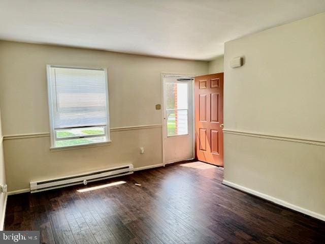 56 W Bishop Ln, Smithsburg, MD 21783 - entrance foyer with a baseboard heating unit, plenty of natural light, and wood finished floors