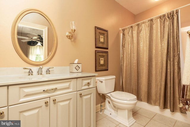 3500 Windy Bush Rd, New Hope, PA 18938 - full bath with vanity, tile patterned floors, and ceiling fan