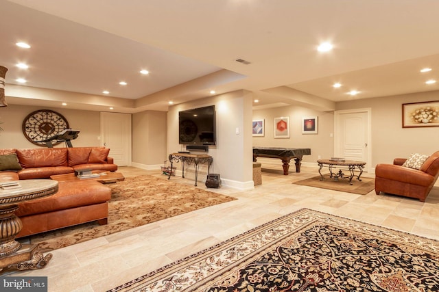 3500 Windy Bush Rd, New Hope, PA 18938 - living area with recessed lighting and pool table
