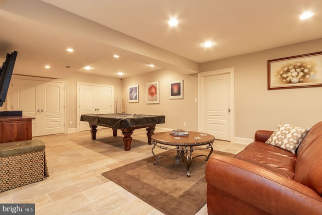 3500 Windy Bush Rd, New Hope, PA 18938 - recreation room featuring pool table and recessed lighting