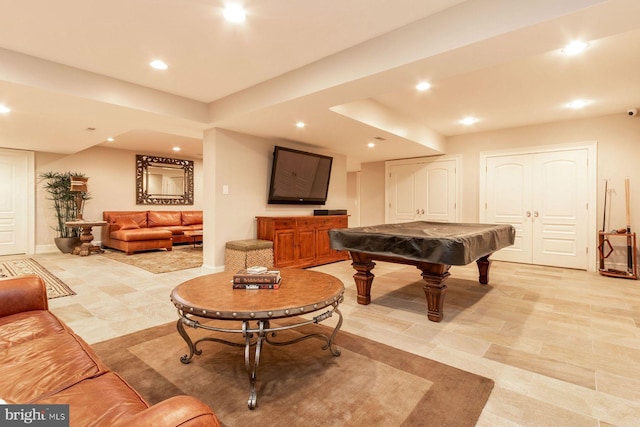 3500 Windy Bush Rd, New Hope, PA 18938 - game room with pool table and recessed lighting