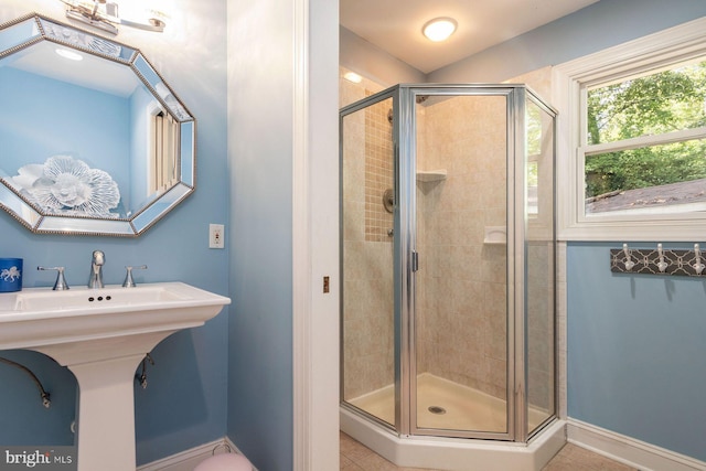 3500 Windy Bush Rd, New Hope, PA 18938 - full bath with tile patterned flooring and a stall shower