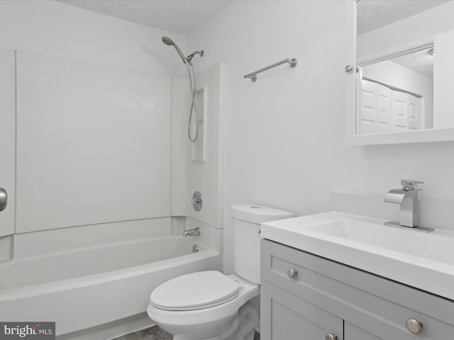 8456 Rocky Knob Ct, Lorton, VA 22079 - bathroom with a textured ceiling, vanity, and bathtub / shower combination