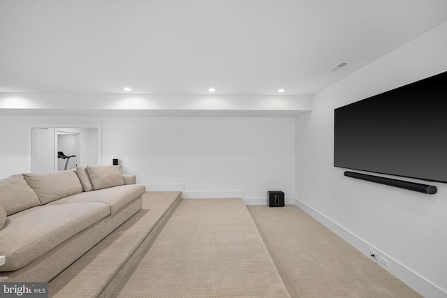 3433 N Edison St, Arlington, VA 22207 - living area with recessed lighting and carpet flooring