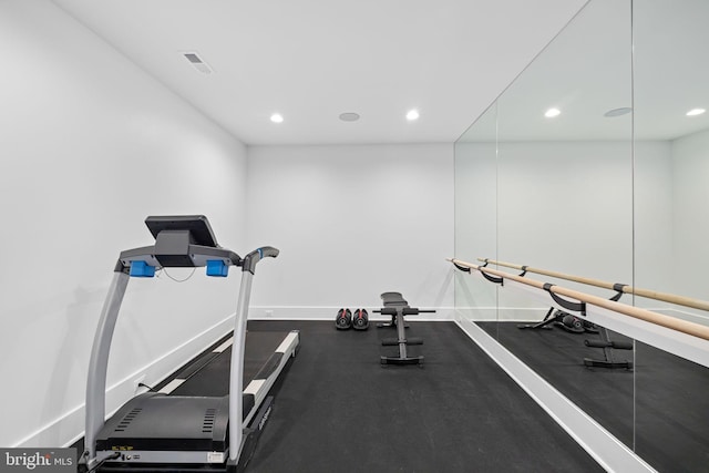 3433 N Edison St, Arlington, VA 22207 - exercise area featuring recessed lighting and baseboards