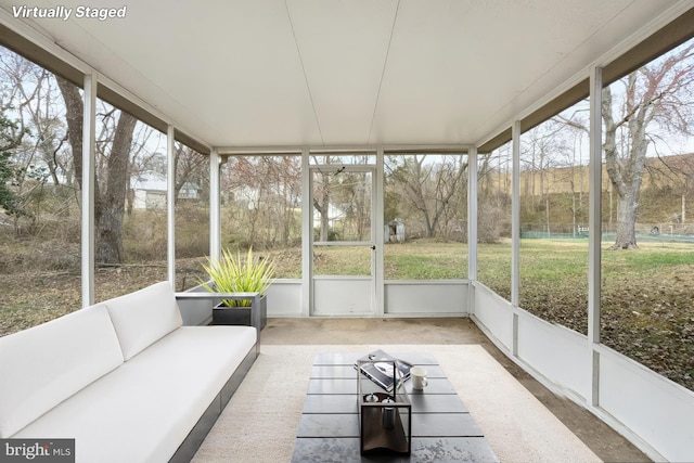 7012 Nashville Ct, Lanham, MD 20706 - unfurnished sunroom featuring outdoor lounge area
