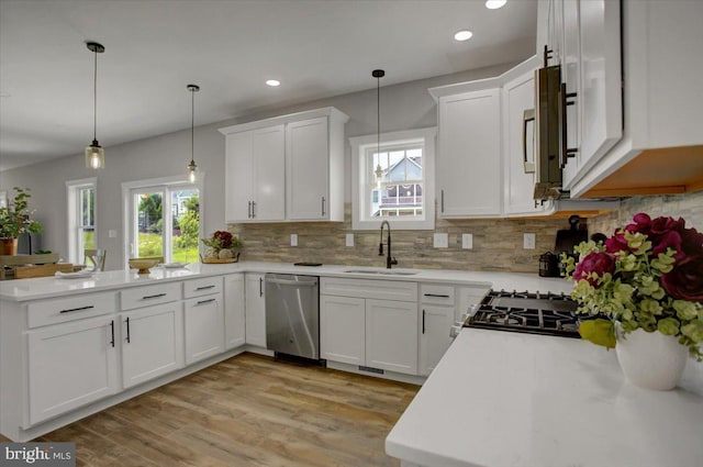 6 Suebecca Dr, Carlisle, PA 17013 - kitchen featuring appliances with stainless steel finishes, a peninsula, plenty of natural light, tasteful backsplash, and recessed lighting