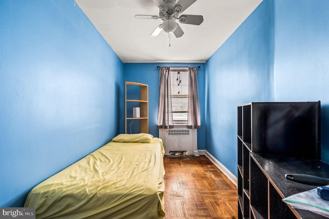 246 Le Carra Dr, Lansdowne, PA 19050 - bedroom with radiator and a ceiling fan
