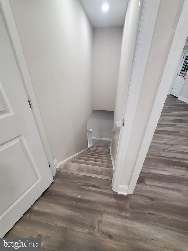 258 Ridge Rd, Browns Mills, NJ 08015 - stairs with wood finished floors and baseboards