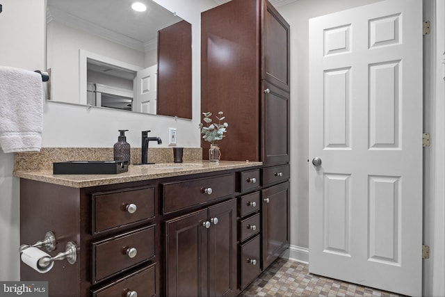 47 Sherwood Ln, Westampton, NJ 08060 - bathroom featuring ornamental molding and vanity